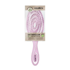 [SOLOMEYA] Подвижная био-расческа для волос СВЕТЛО-РОЗОВАЯ Solomeya Detangling bio hair brush Light 